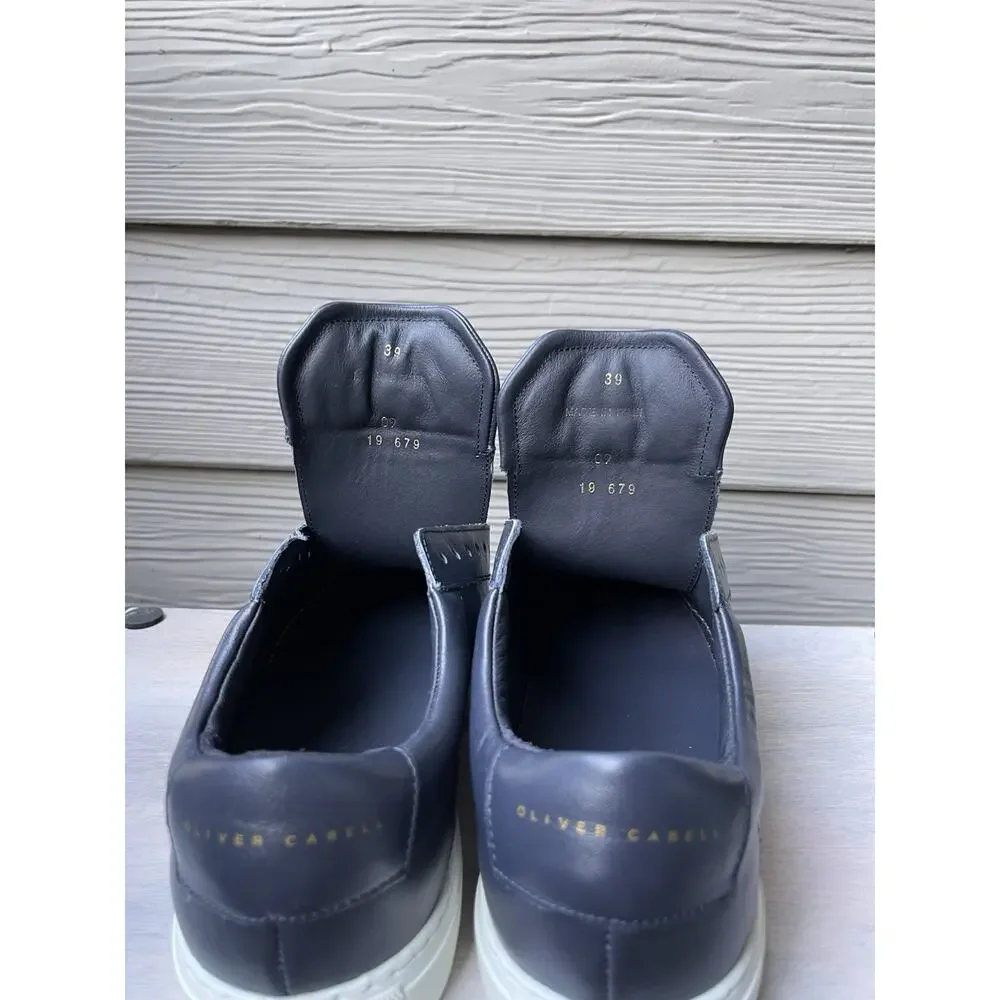 Oliver Cabell Low 1 Navy Leather Sneakers -(US M 7 / W 8.5) - Pristine Soles